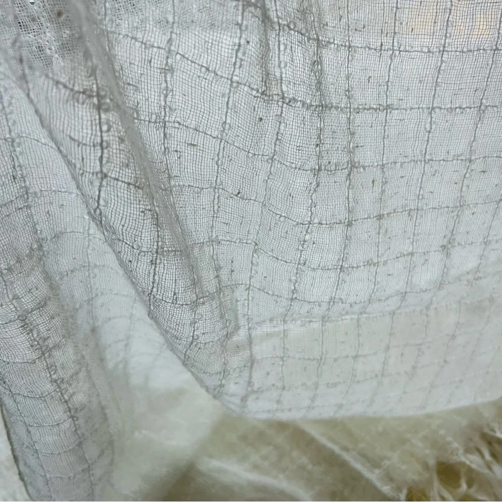 Vintage From 1960’s Elwin White Scarf 70”x18”.